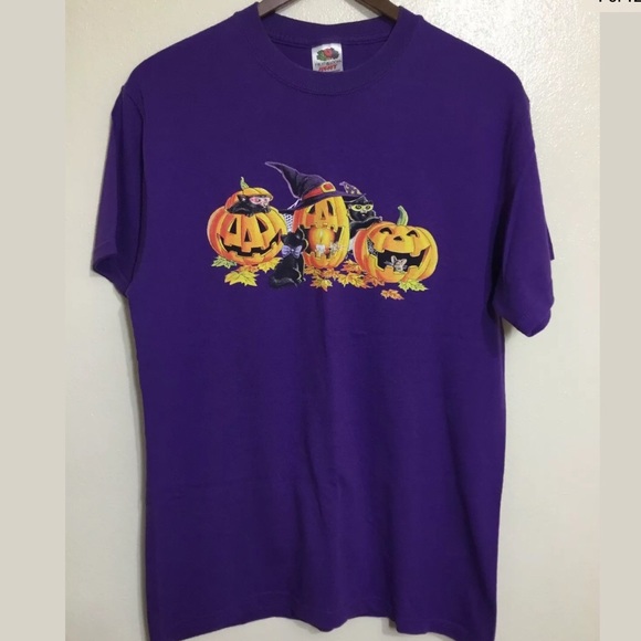 Tops - Black Kittens in Witch Hats Playing in Pumpkin